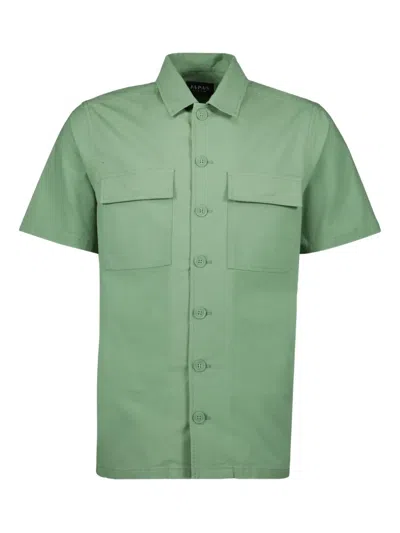 Japan Rags Gaky Flap-pocket Short-sleeve Shirt In Green