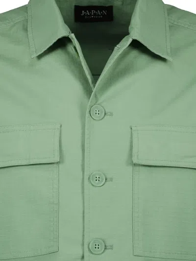 Japan Rags Gaky Flap-pocket Short-sleeve Shirt In Green