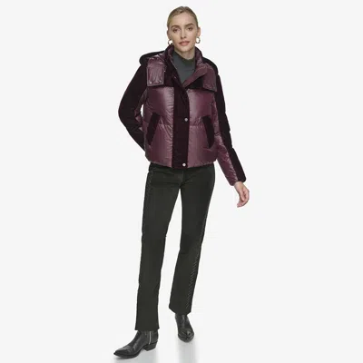 Andrew Marc Women's Vega Mixed Media Short Down Coat