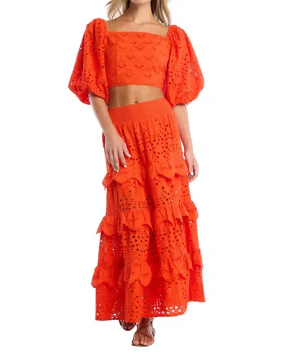 Allison New York Ciara Top In Cherry Tomato In Orange