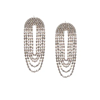 Sohi Women's Bling Drop Earrings - Chalice Silver