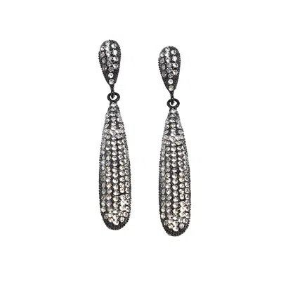 Sohi Women's Chalice Silver Bling Almond Drop Earrings