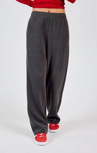 Sadie & Sage Relaxed Stay Wide Leg Sweatpants In Charcoal