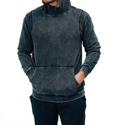Mono B Fleece Hoodie In Black In Blue