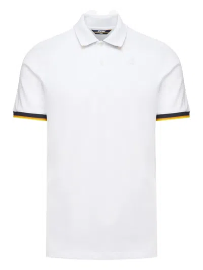 K-way Vincent Pique Sottocollo In Contrasto Polo In White