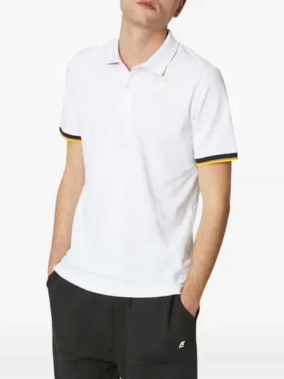 K-way Vincent Pique Sottocollo In Contrasto Polo In White