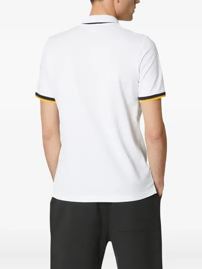 K-way Vincent Pique Sottocollo In Contrasto Polo In White