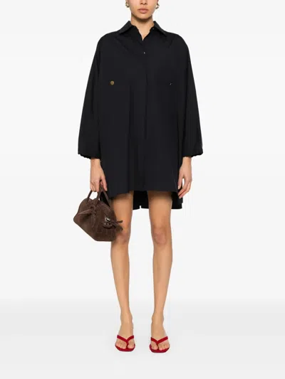 Max Mara Poplin Mini Shirt In Black