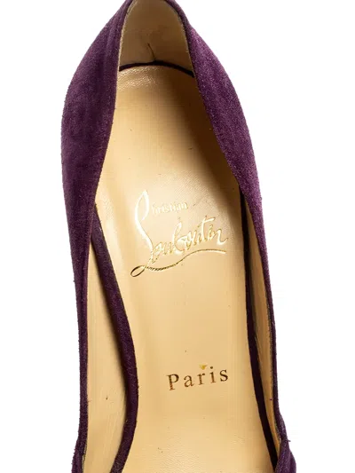 Pre-owned Christian Louboutin Peep-toe Suede Pumps