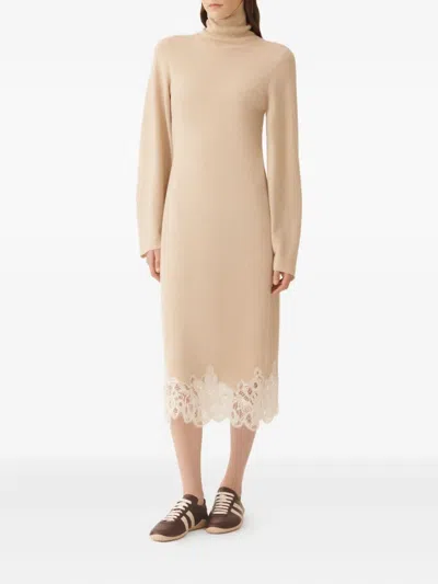 Fabiana Filippi Knit Dress With Lace Hemline