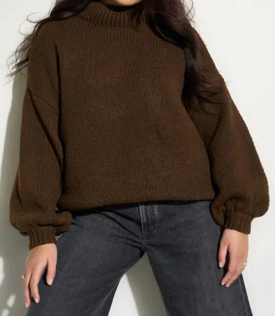 Callahan Bellamy Chunky Knit Pullover Sweater In Fudge In Brown