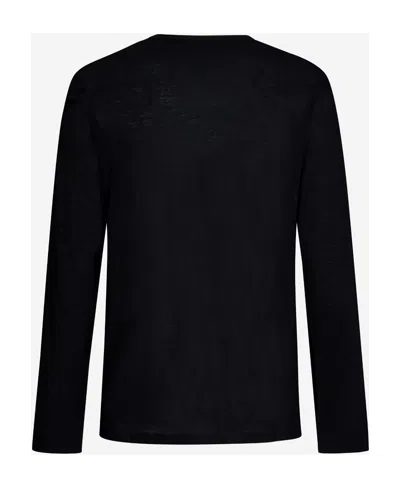 Jil Sander Crewneck Long-sleeved T-shirt In Black