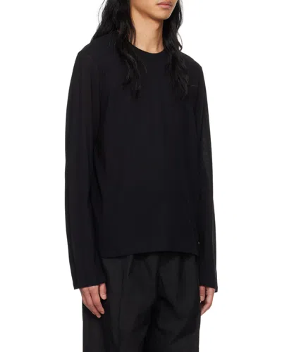 Jil Sander Crewneck Long-sleeved T-shirt In Black