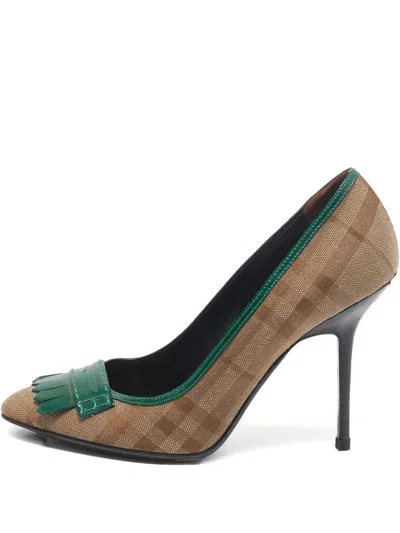 Pre-owned Burberry Fringed-detail Heeled Pumps