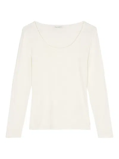 Marc O'polo Scoop-neck Long-sleeve Top In White