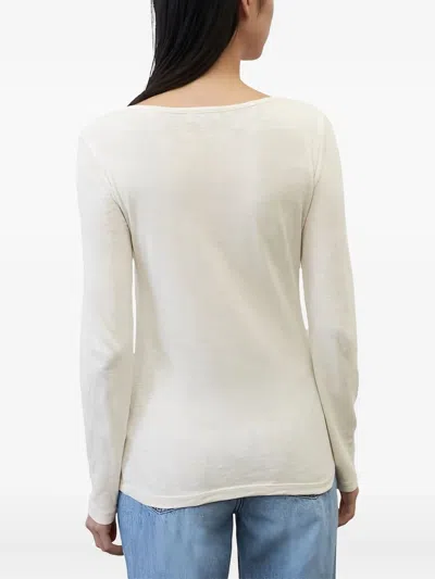 Marc O'polo Scoop-neck Long-sleeve Top In White