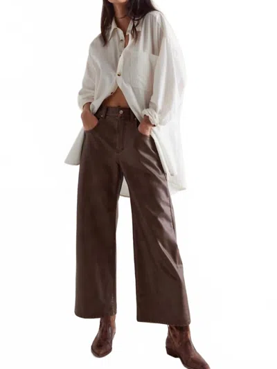 Free People Misha Vegan Pants In Brown In Brown