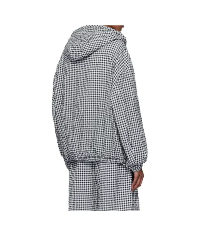 Marni Check-pattern Hooded Jacket In Gray
