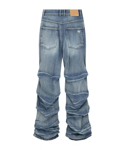 We11 Done Denim Trousers With Belt Loops In Blue