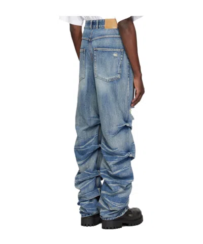 We11 Done Denim Trousers With Belt Loops In Blue