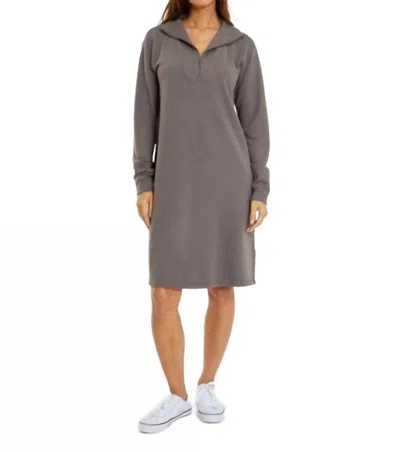 Mod-o-doc Half Zip Yoke Dress In Dark Pewter