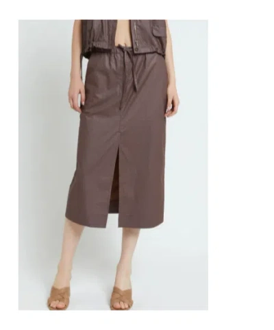 Ottod'ame Drawstring Side-split Midi Skirt In Purple