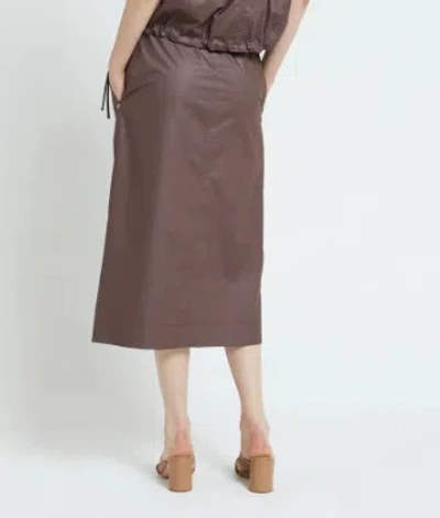 Ottod'ame Drawstring Side-split Midi Skirt In Purple