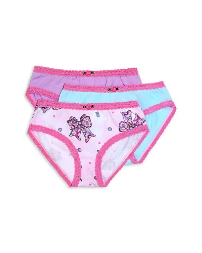 Esme Girls' Stretch Lace Trim Underwear, 3 Pack - Little Kid, Big Kid In Pink