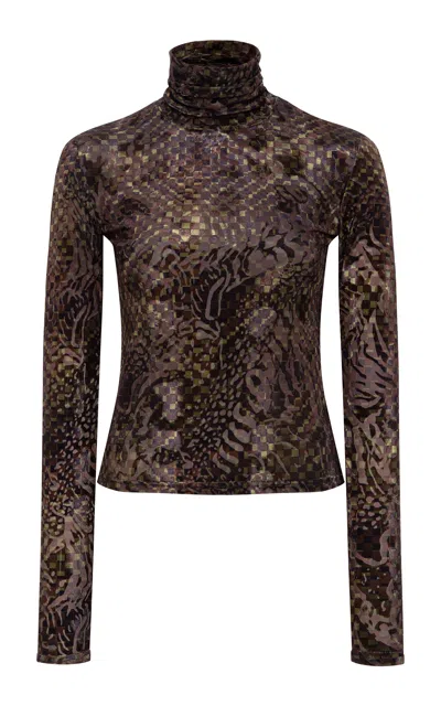 Siedres Cody Printed Velvet Top