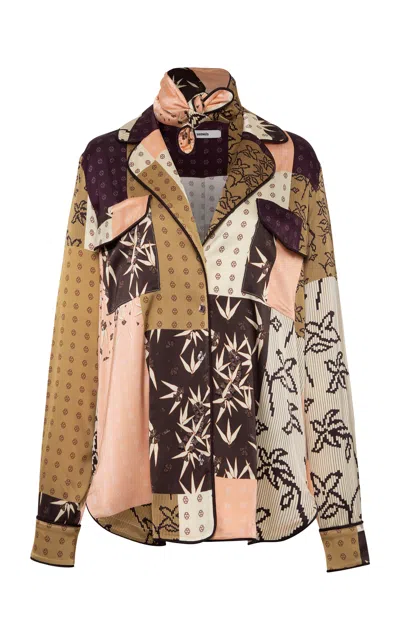 Siedres Micla Patchwork Satin Top