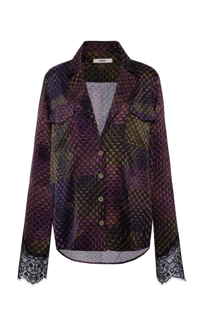 Siedres Micla Patchwork Satin Top