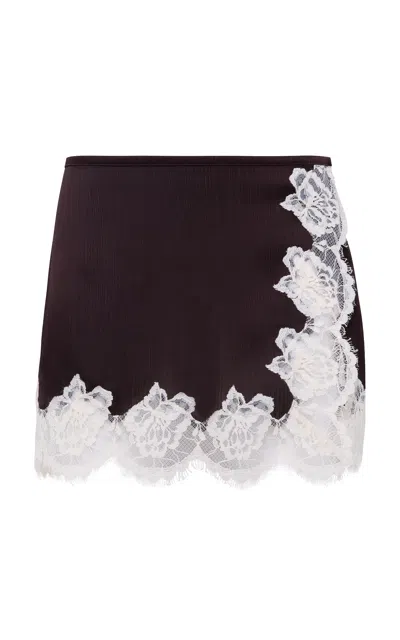 Siedres Nieca Laced Satin Mini Skirt