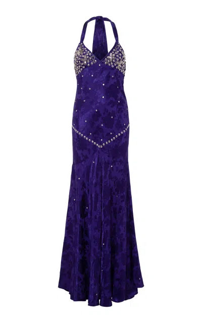 Siedres Vicka Crystal Embellished Satin Dress