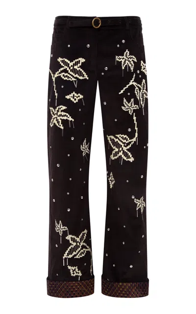 Siedres Vera Embroidered Corduroy Pants