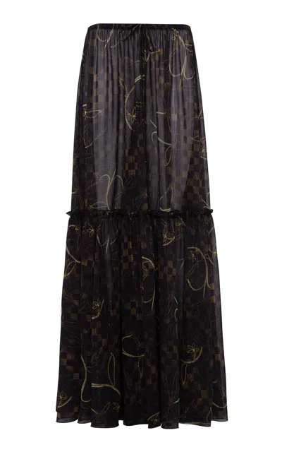 Siedres Arabella Printed Chiffon Maxi Skirt