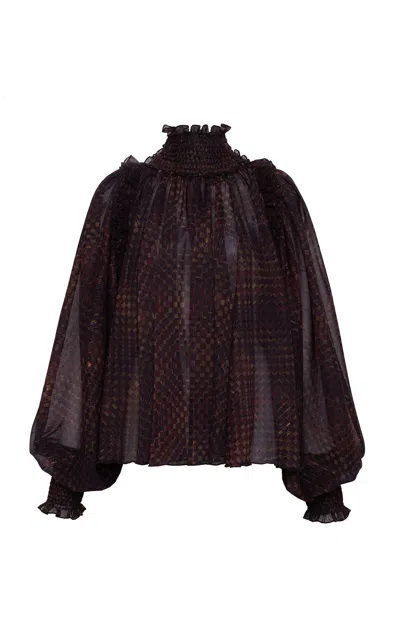 Siedres Serena Gathered Sheer Long Top