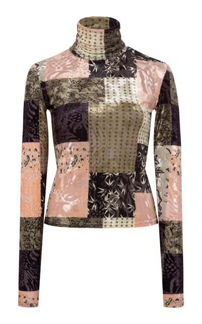 Siedres Cody Patchwork Velvet Top
