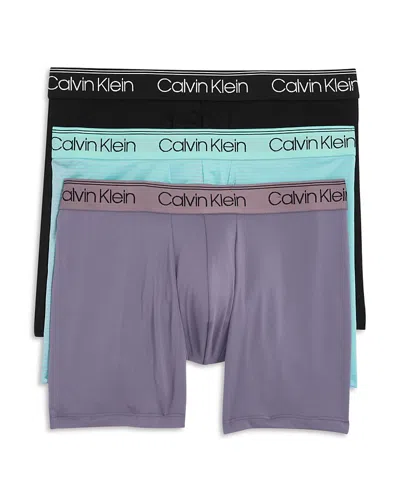 Calvin Klein Microfiber Stretch Wicking Boxer Briefs, Pack Of 3 In Multi