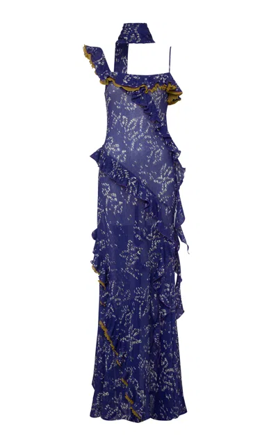 Siedres Monica Ruffled Chiffon Maxi Dress