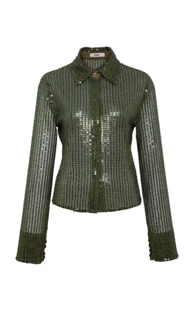 Siedres Sezanne Sheer Sequined Top