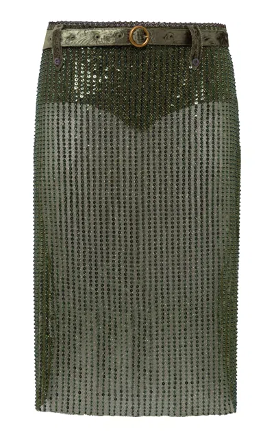 Siedres Estelle Sheer Sequined Pencil Skirt
