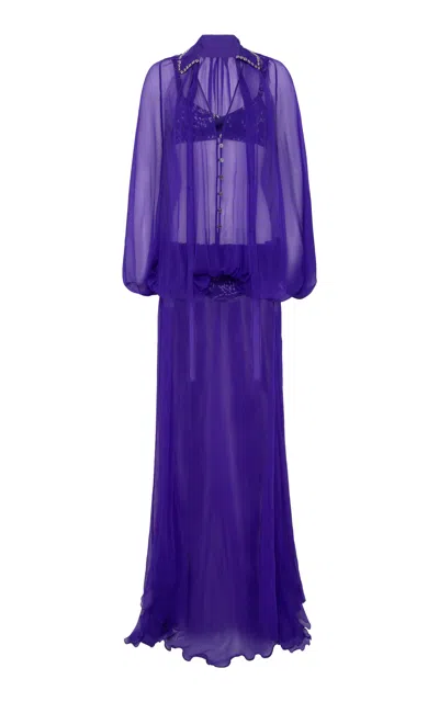 Siedres Sol Sheer Silk Shirtdress