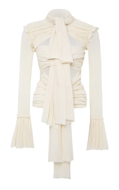 Siedres Luna Layered Tie Sheer Top