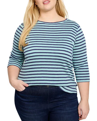 Nic+zoe Plus Boat Tee In Blue