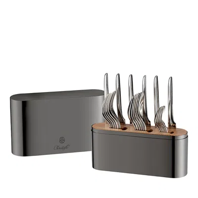 Christofle Concorde Flatware Case In Gray