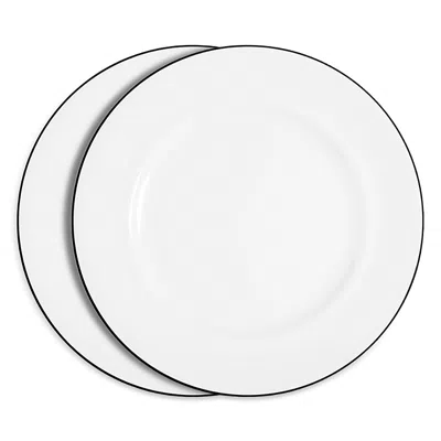 Richard Brendon Line Rimmed Side Plate In White