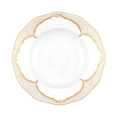 Herend Canton Gold Rim Soup Plate In Gold