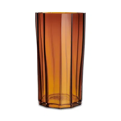 Orrefors Reed Hurricane Lamp Candle Holder In Brown