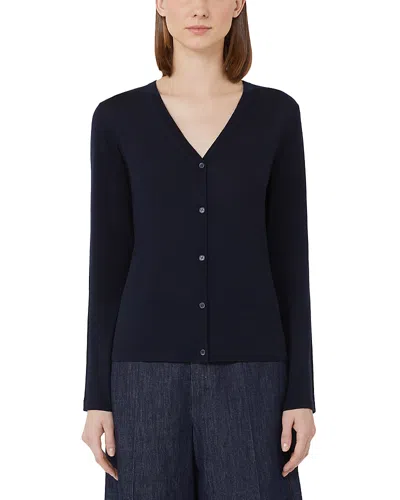Max Mara Kenya Ultramarine Cardigan Sweater In Blue