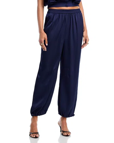 Aqua Satin Jogger Pants In Blue